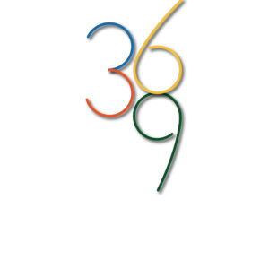 Colorful numbers 3, 6, and 9 arranged vertically on a white background.