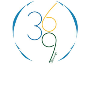 Minimalist circular logo with numbers 3, 6, and 9.