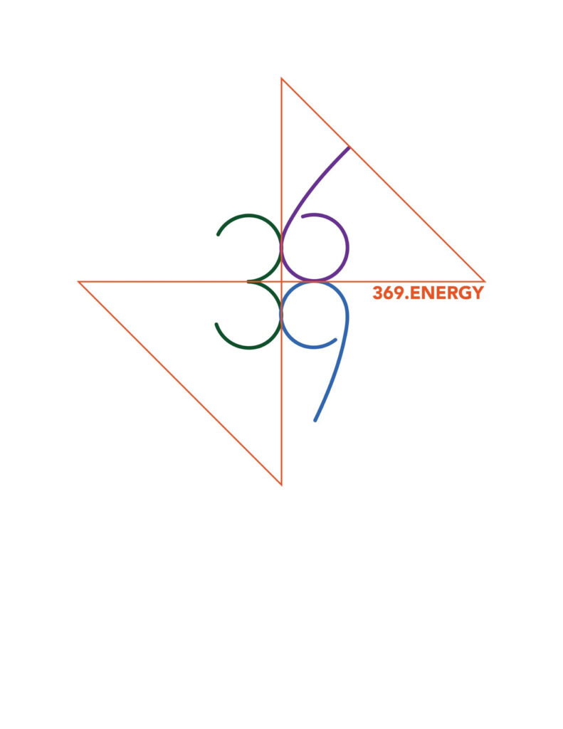 Minimalist logo with geometric shapes and '369 Energy' text.