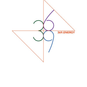 A minimalistic logo featuring the number 369 and the text '369 Energy'.