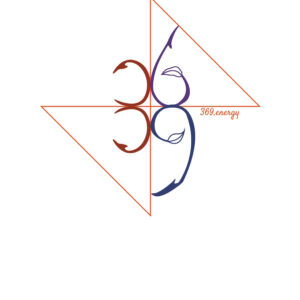 Artistic Om symbol with geometric shapes and the word 'Omkaraya'.