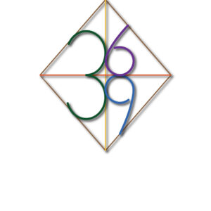 A colorful geometric design featuring the numbers 3, 6, 3, and 9.